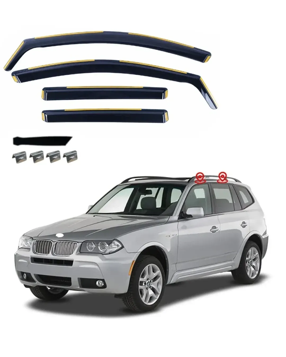 Комплект от 4бр. ветробрани за BMW X3 E83 2003 - 2010 г.