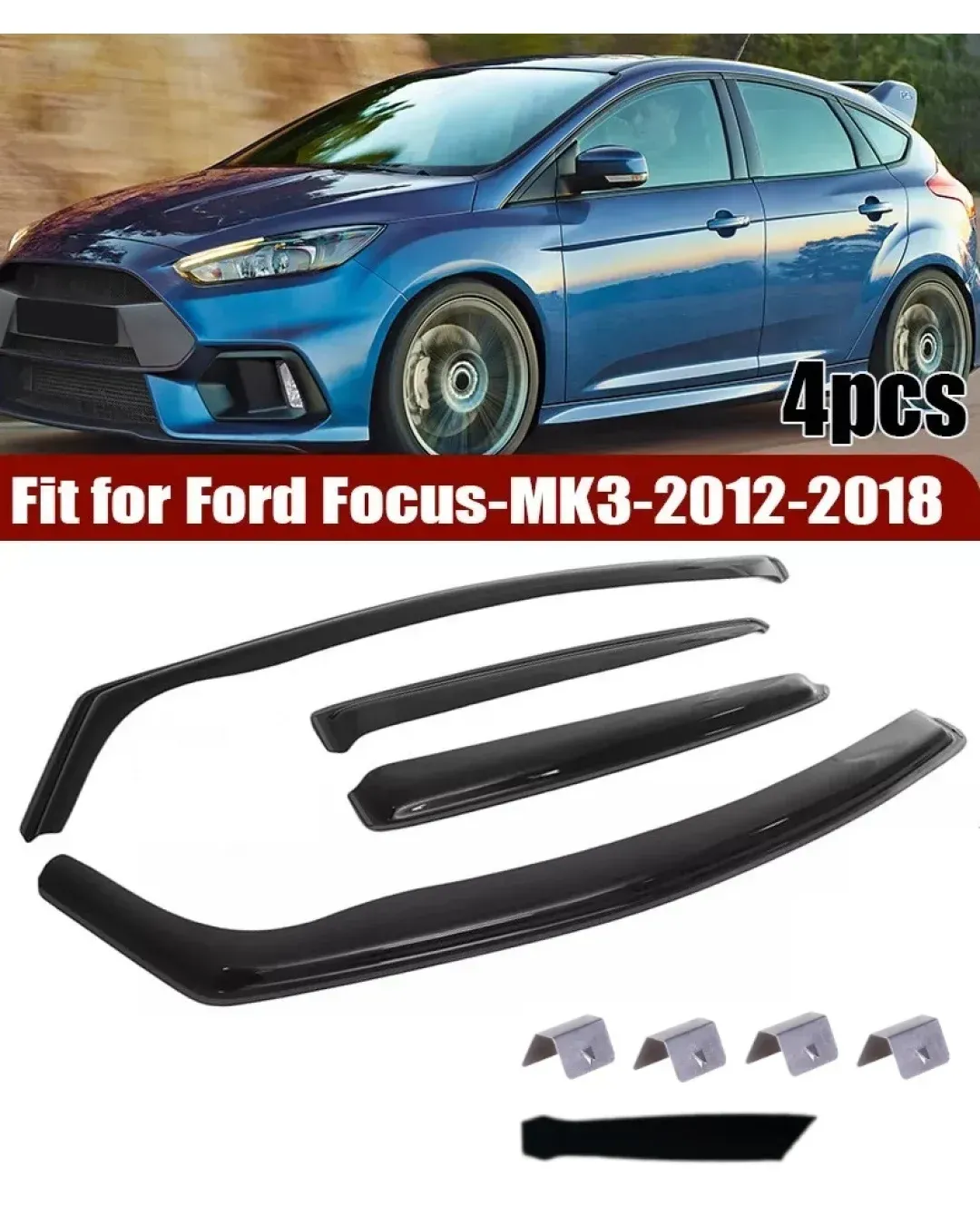 Комплект от 4бр. ветробрани за FORD FOCUS MK3 4/5 врати 2011-2018