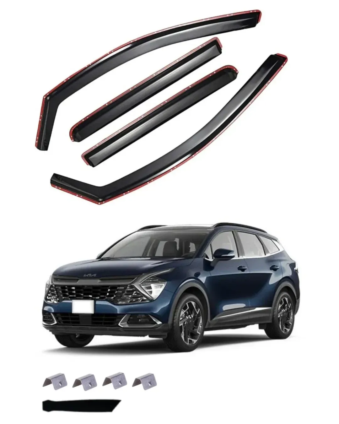Комплект от 4бр. ветробрани за KIA SPORTAGE V 5 врати Къса база (SHORT WHEEL) след 2021