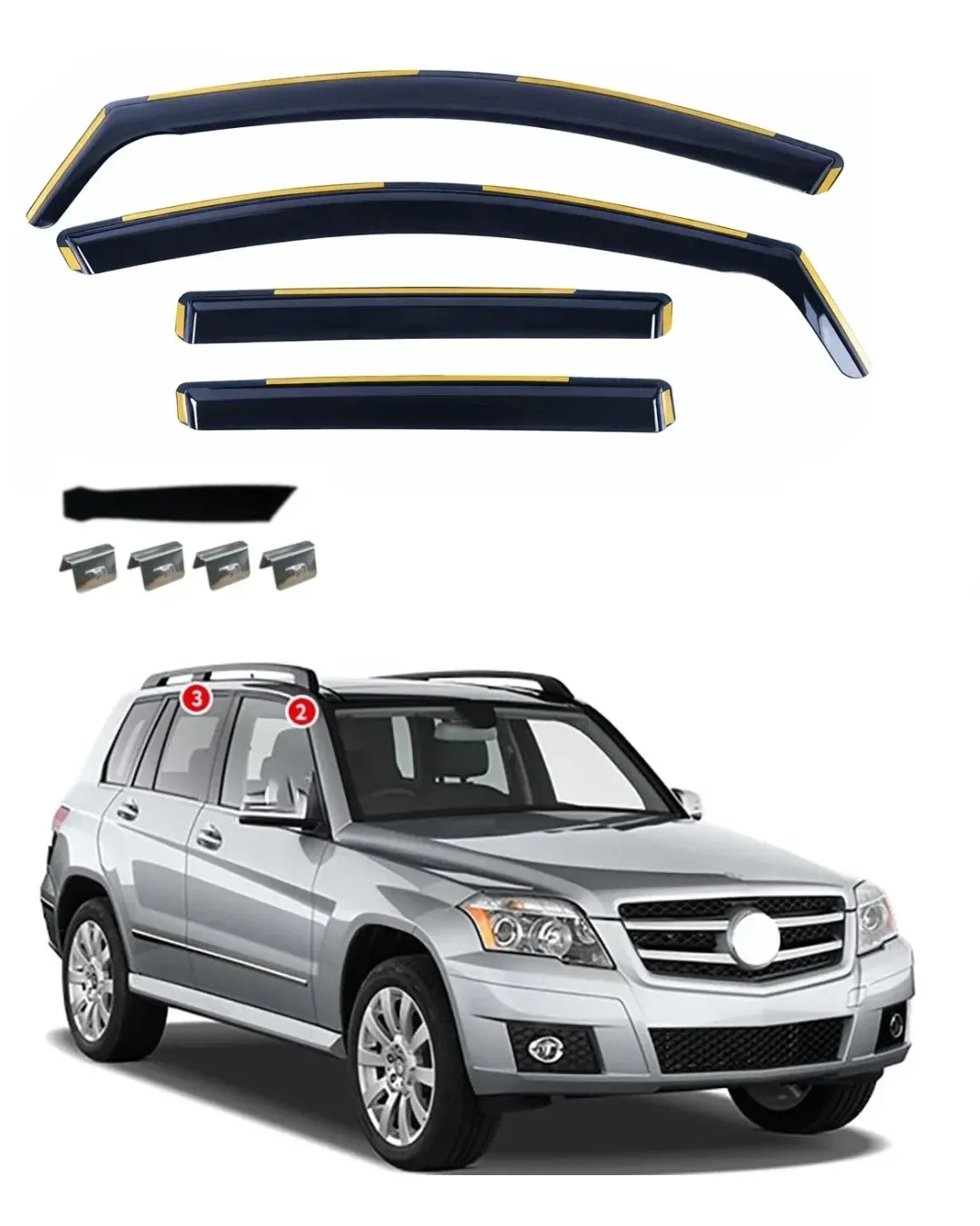 Комплект от 4бр. ветробрани за Mercedes Benz GLK X204 2008-2015