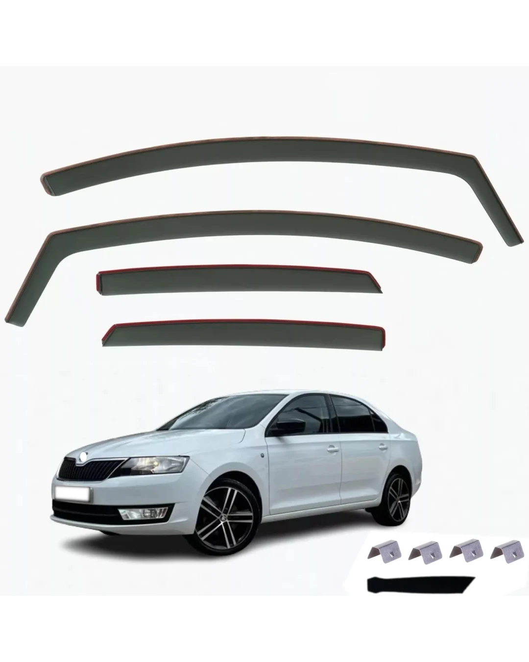 Комплект от 4бр. ветробрани за SKODA RAPID SEDAN 2013+