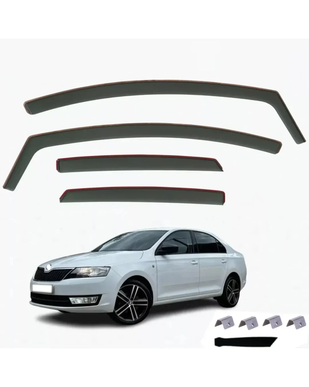 Комплект от 4бр. ветробрани за SKODA RAPID SEDAN 2013+