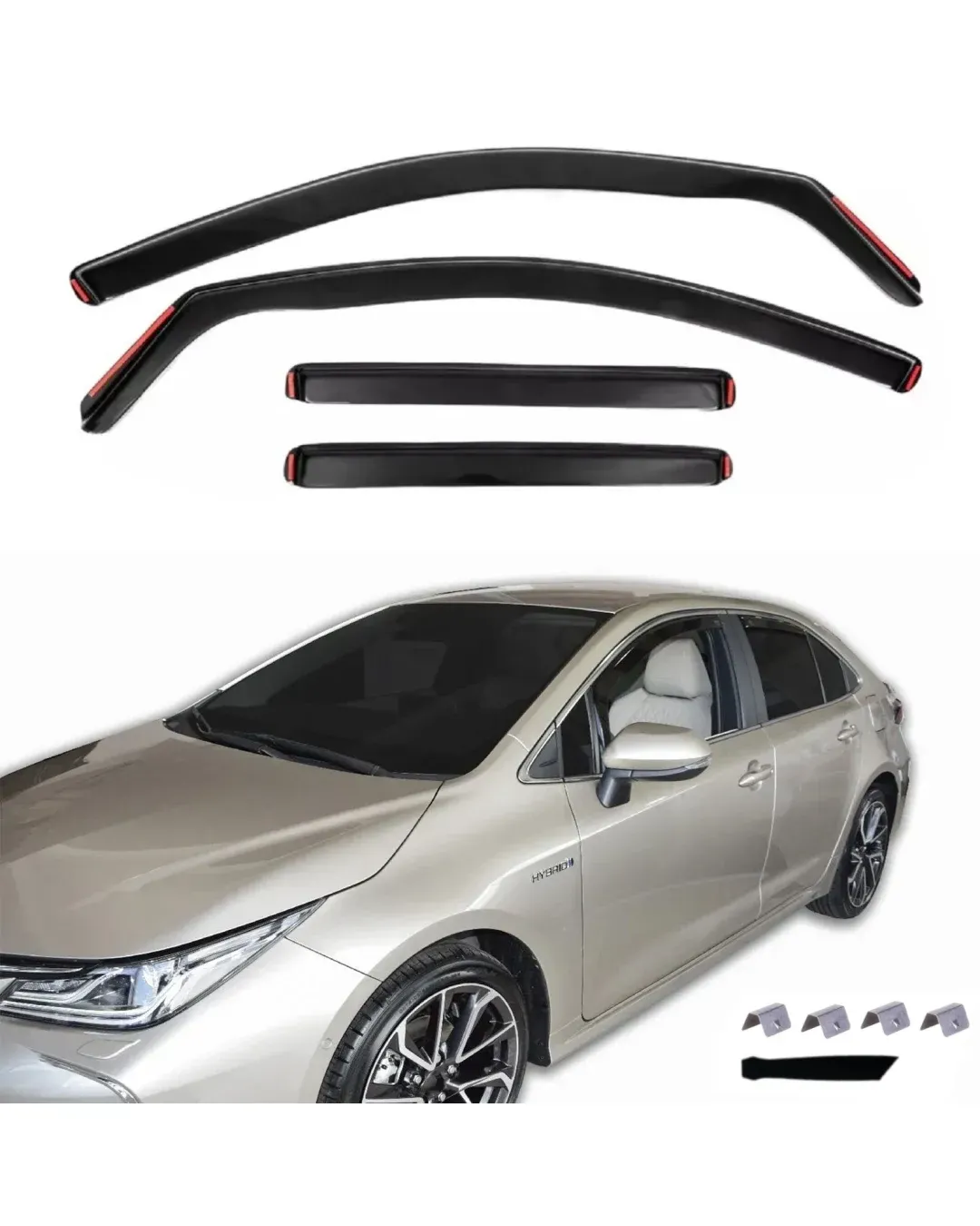 Комплект от 4бр. ветробрани за Toyota Corolla (12-Gen) Седан 2018+
