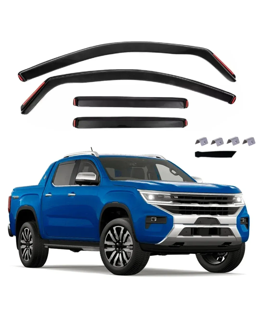 Комплект от 4бр. ветробрани за VW Amarok 4 врати Двойна Кабина (Double‑Cab) 2022+