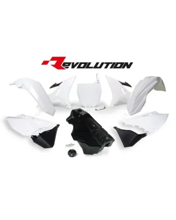 Комплект пластмаси RACETECH Revolution Plastic Kit + Gas Tank (Black/White) Yamaha YZ125/250 02-19