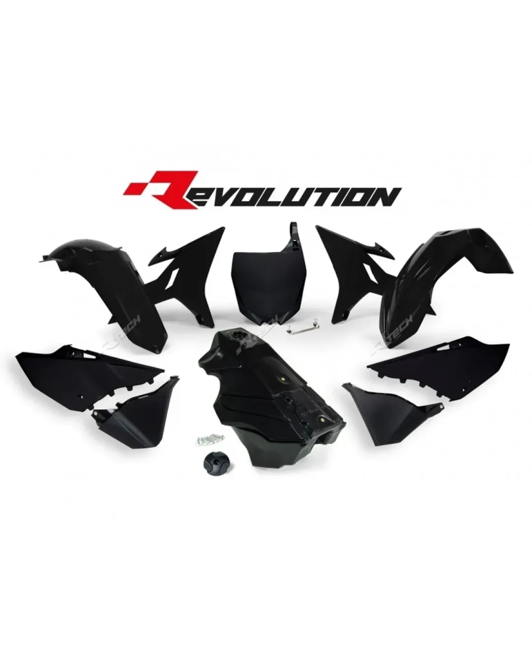 Комплект пластмаси RACETECH Revolution Plastic Kit + Gas Tank (Black) Yamaha YZ125/250 02-19