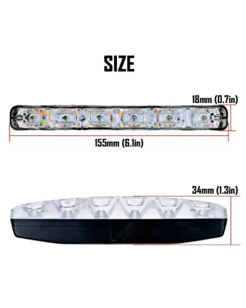 Комплект Предни Мощни 9 Led Лед Диодни Дневни Светлини С Мигач - Функция Динамичен Бягащ Мигач - 12V 36W