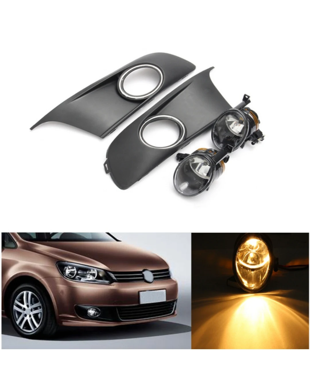 Комплект решетки и халогени лампи за броня за Фолксваген Кади Туран Volkswagen VW CADDY TOURAN 2010+