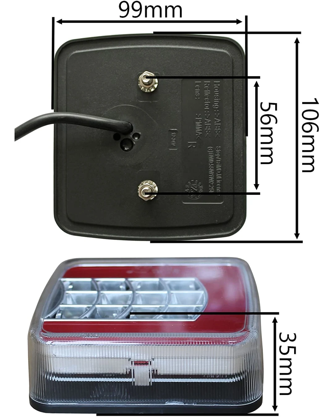 Комплект Стопове Задни Свeтлини С Крушка 12v Подходящи За Бус Камион Ремарке Караванa Платформа Със Сертификат E4
