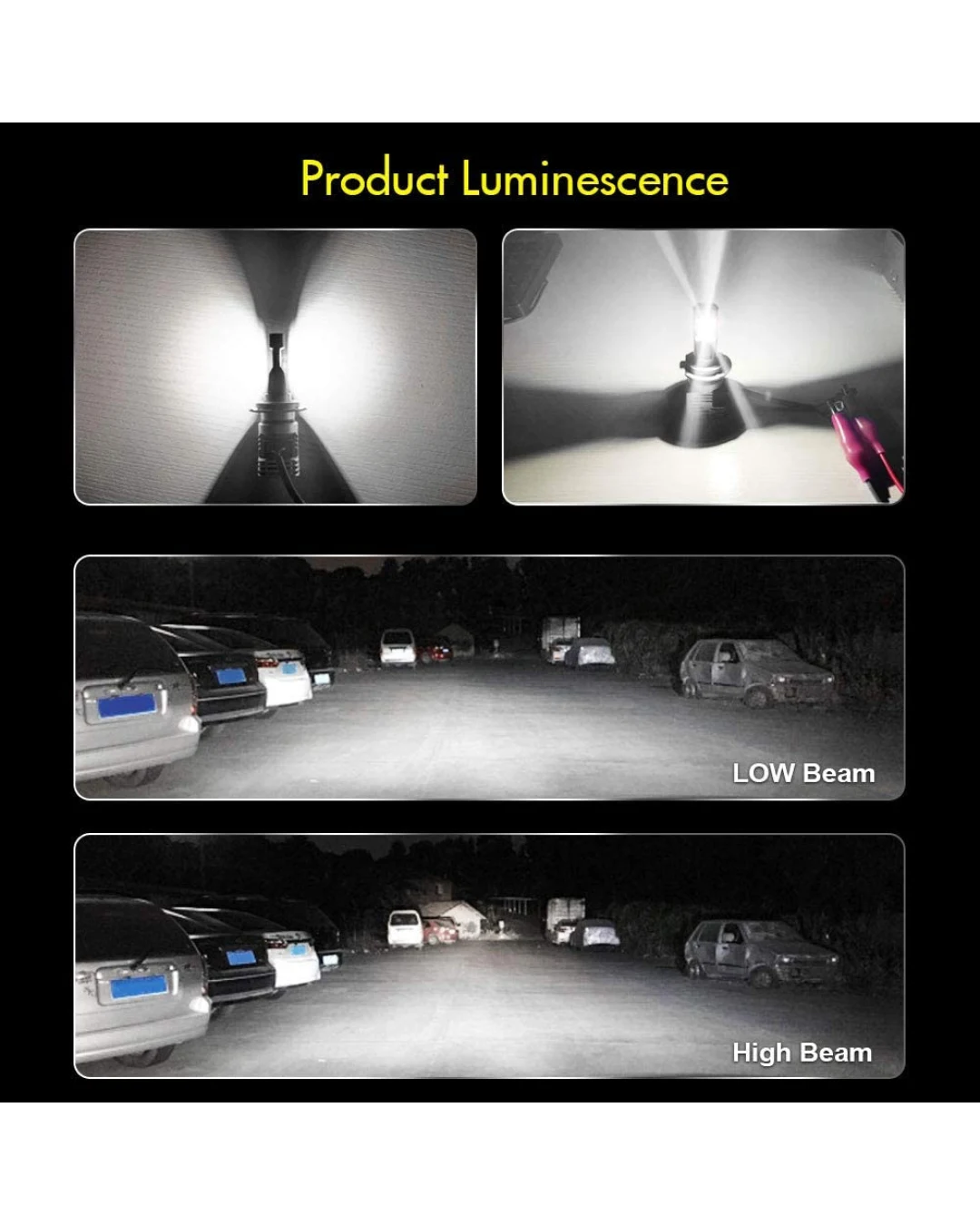 Комплект Умалени Мини LED Диодни Крушки М3 H4 9V 12V 24V 50W 5000lm