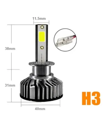 Комплект Умалени Мини LED Крушки F2 H3 12V 24V 72W 10000lm За Фарове Can Bus без Грешки