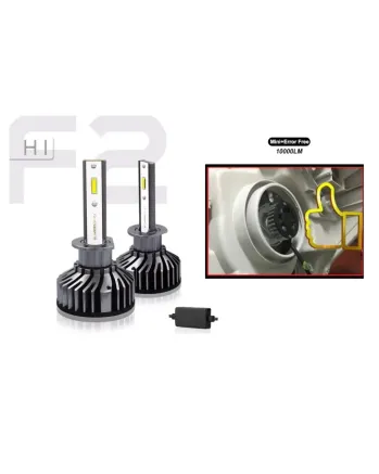 Комплект Умалени Mини LED Крушки H1 12V 24V 72W 10000lm За Фарове Canbus без Грешки