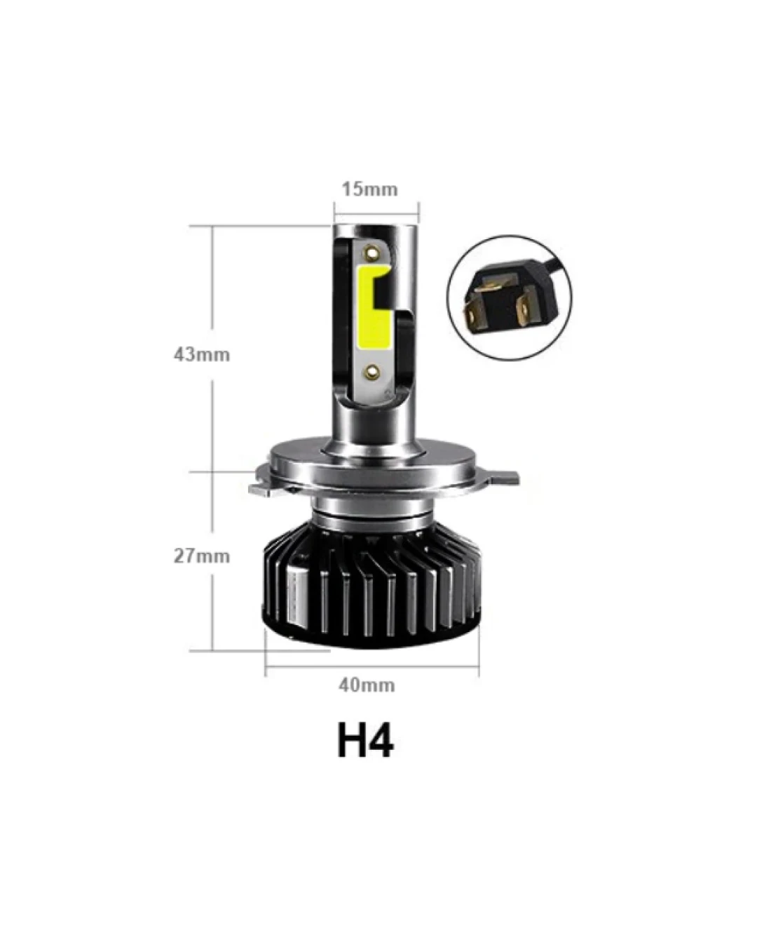 Комплект Умалени Мини LED Крушки H4 12V 24V 72W 10000lm За Фарове Can Bus без Грешки къси/дълги