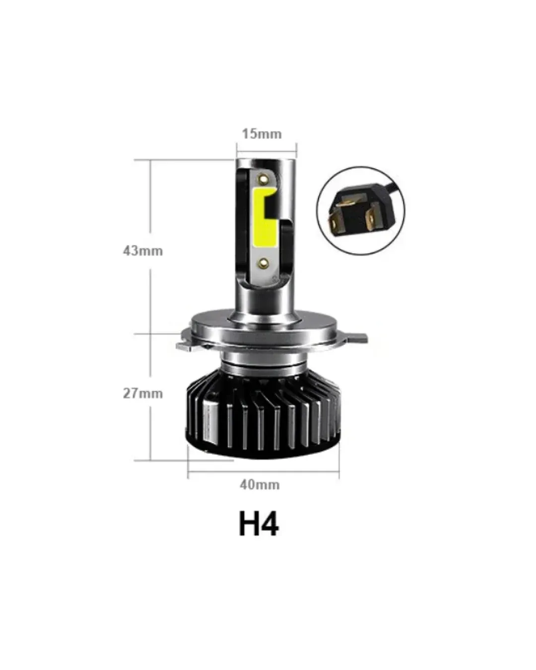 Комплект Умалени Мини LED Крушки H4 12V 24V 72W 10000lm За Фарове Can Bus без Грешки къси/дълги