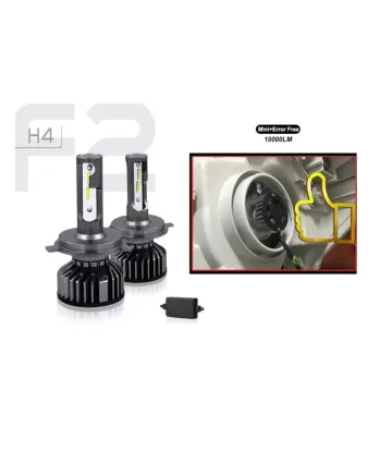 Комплект Умалени Мини LED Крушки H4 12V 24V 72W 10000lm За Фарове Can Bus без Грешки къси/дълги