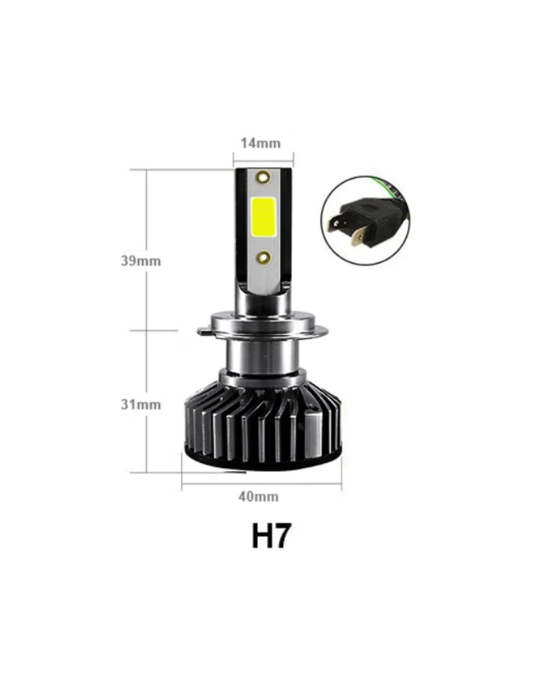 Комплект Умалени Мини LED Крушки H7 12V 24V 72W 10000lm За Фарове Can Bus без Грешки