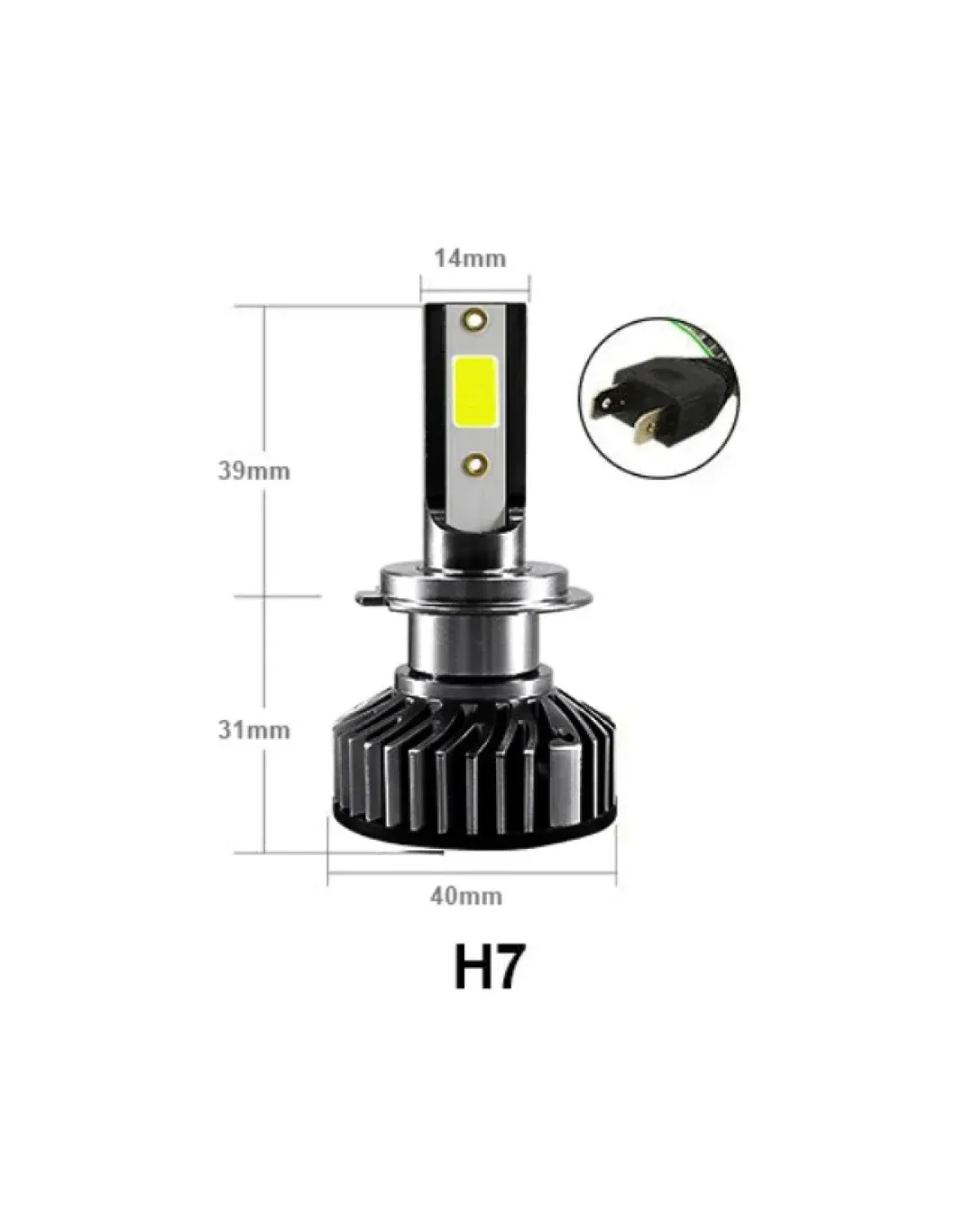 Комплект Умалени Мини LED Крушки H7 12V 24V 72W 10000lm За Фарове Can Bus без Грешки