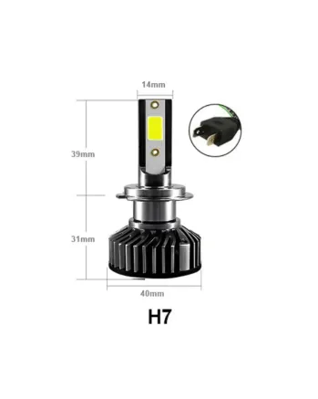 Комплект Умалени Мини LED Крушки H7 12V 24V 72W 10000lm За Фарове Can Bus без Грешки