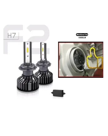 Комплект Умалени Мини LED Крушки H7 12V 24V 72W 10000lm За Фарове Can Bus без Грешки