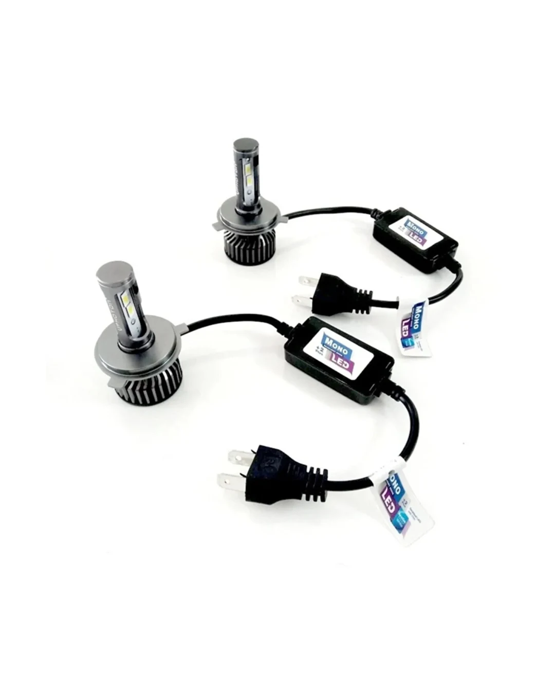Комплект Умалени Мини Лед Led Диодни Крушки H4 Х4 12V - 24V 70W 10000lm За Фарове Can Bus без Грешки къси/дълги Photon Mono LED +3 Plus