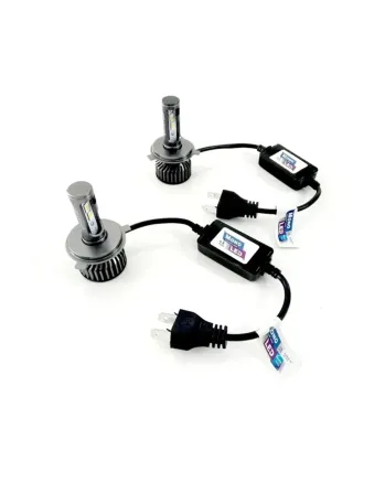 Комплект Умалени Мини Лед Led Диодни Крушки H4 Х4 12V - 24V 70W 10000lm За Фарове Can Bus без Грешки къси/дълги Photon Mono LED +3 Plus