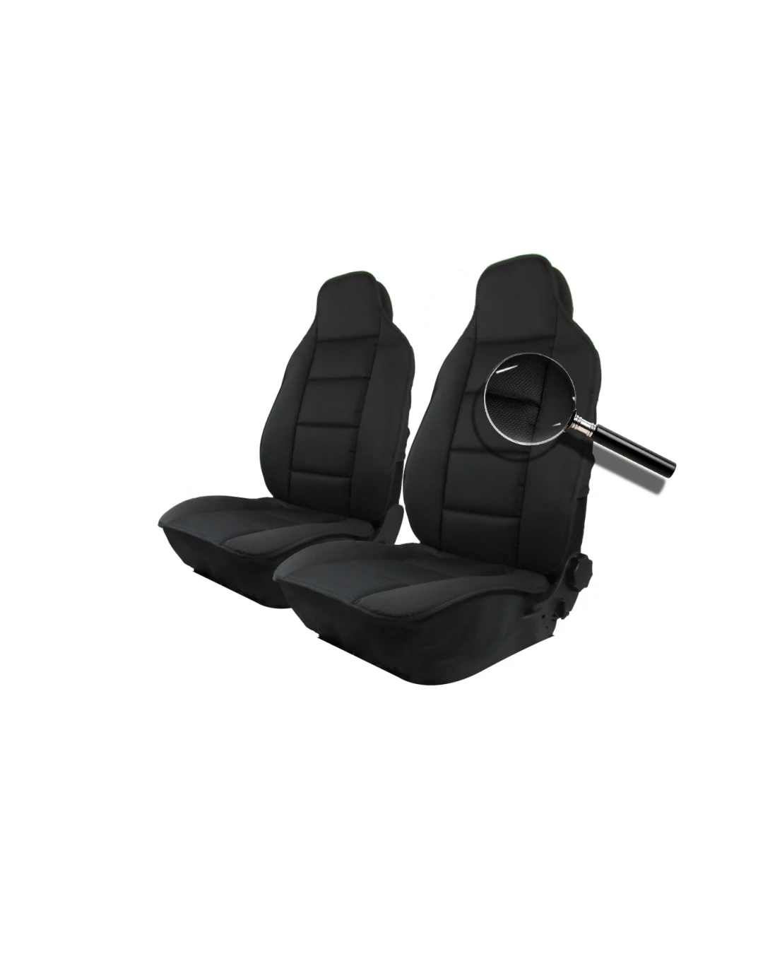 Комплект Универсална Тапицерия Тип Масажор 1+1 за Предни Седалки Лукс Черно, Текстил