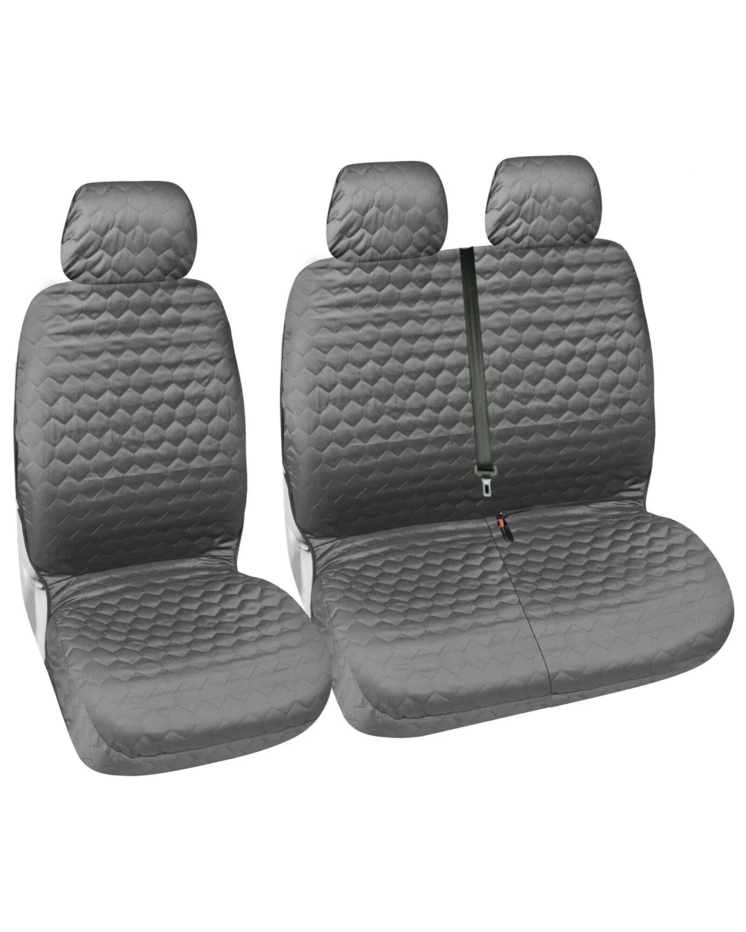 Комплект универсални 2+1 калъфи/тапицерия за бус - мек текстил - сиви