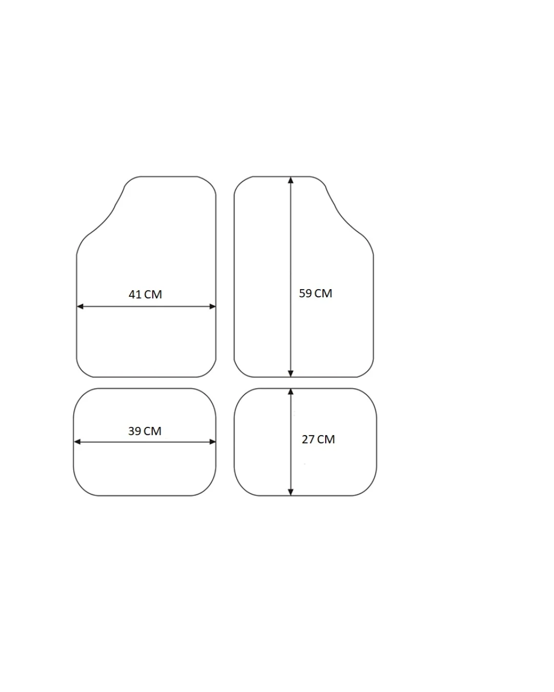 Комплект универсални мокетни стелки 4 броя с подсилване в зоната на педалите