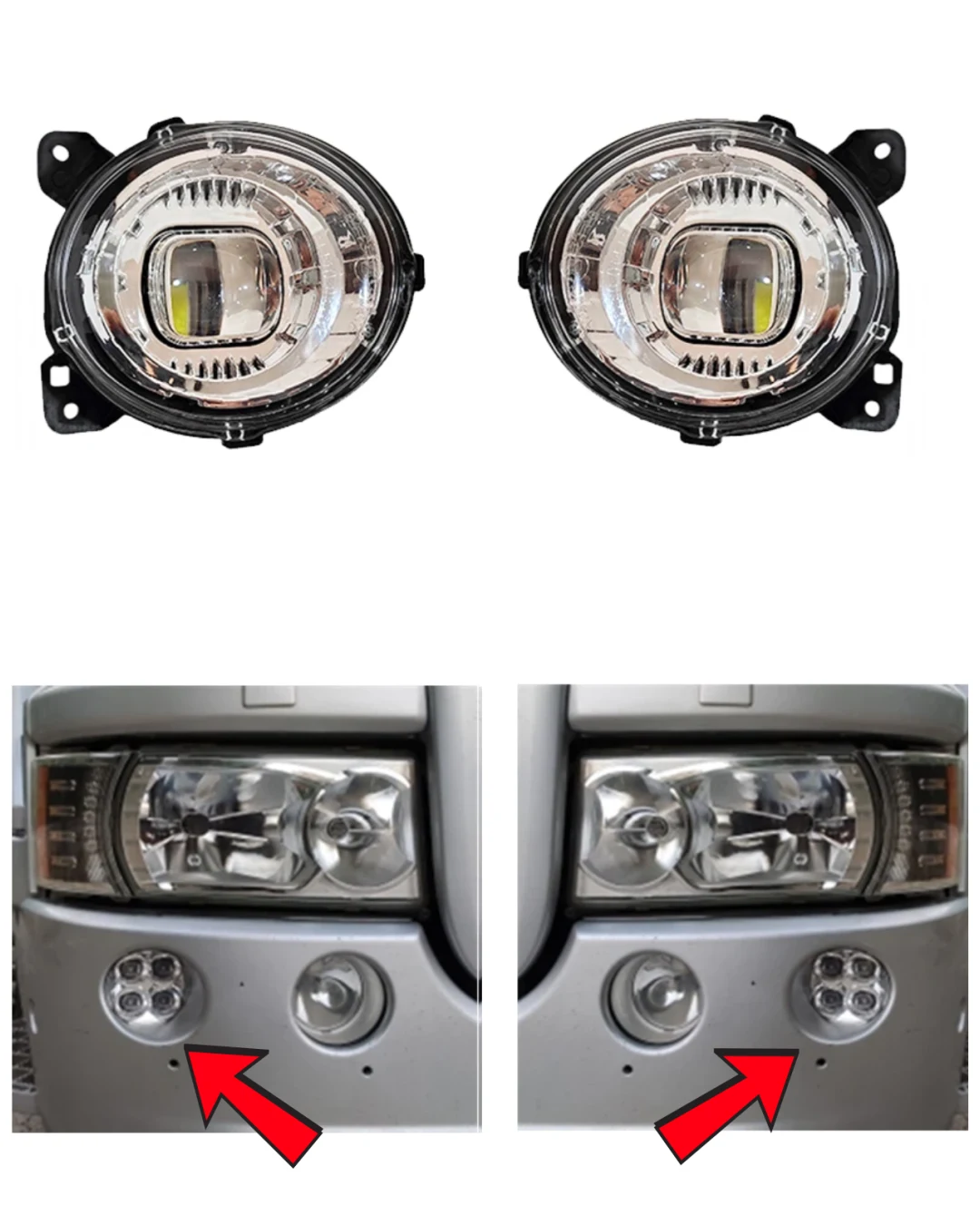 Комплект външни долни LED халогени – допълнителни дълги светлини за SCANIA серия P, G, R, T 2004-2017