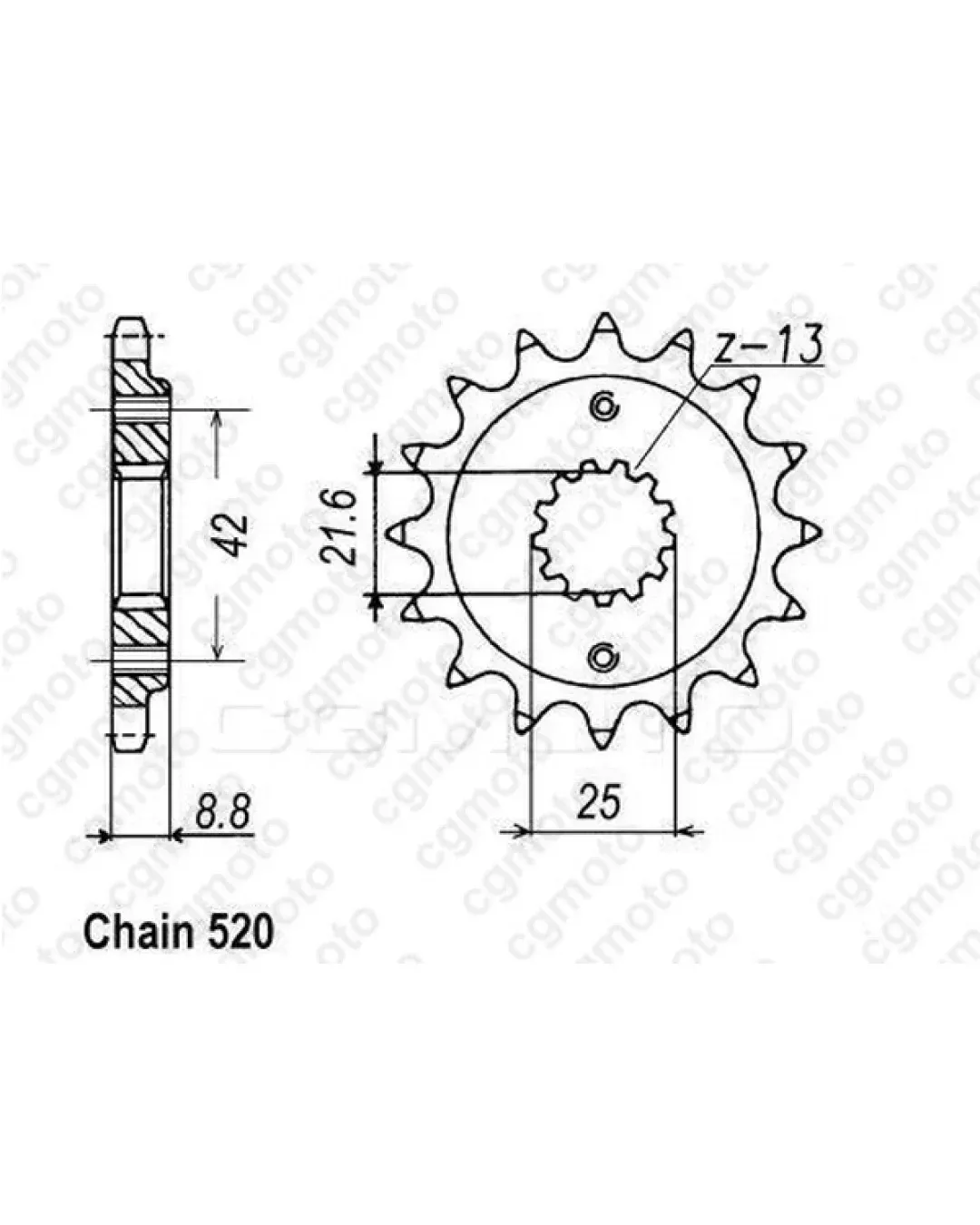 Комплект верига и пиньони REGINA KAWASAKI KLE500 05-06