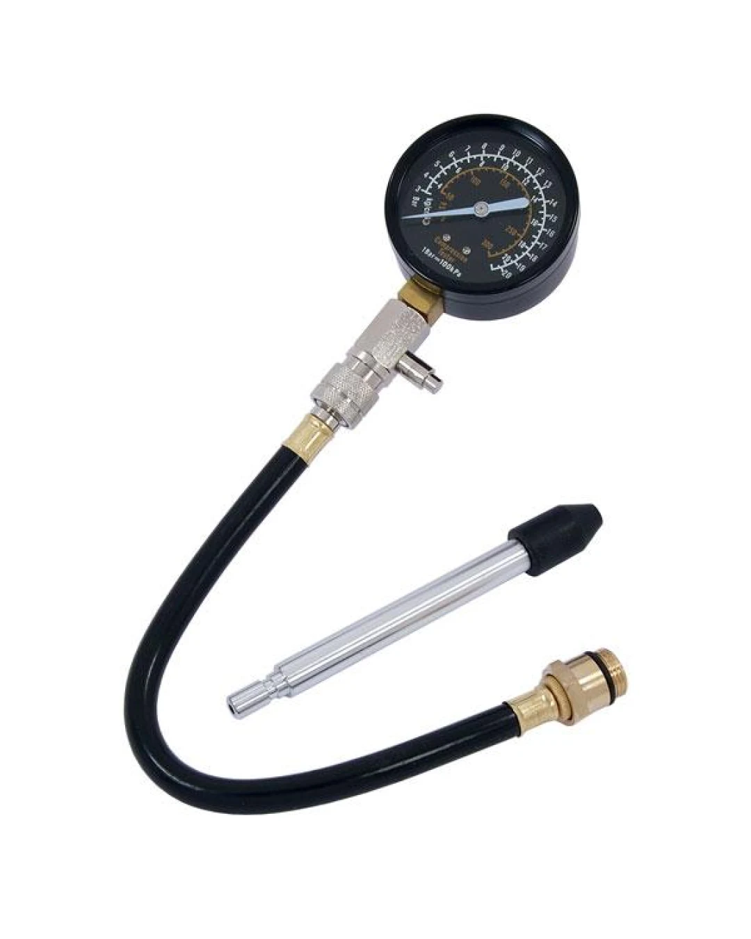 Комплект за измерване на компресия на бензинови двигатели - Neilsen Tools - 0-21 бара