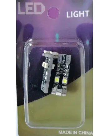 Комплкет от 2 броя LED Лед Диодни Крушки За Габарит Т10 W5W 8 SMD 12V Canbus - Error free Без грешки в Блистер