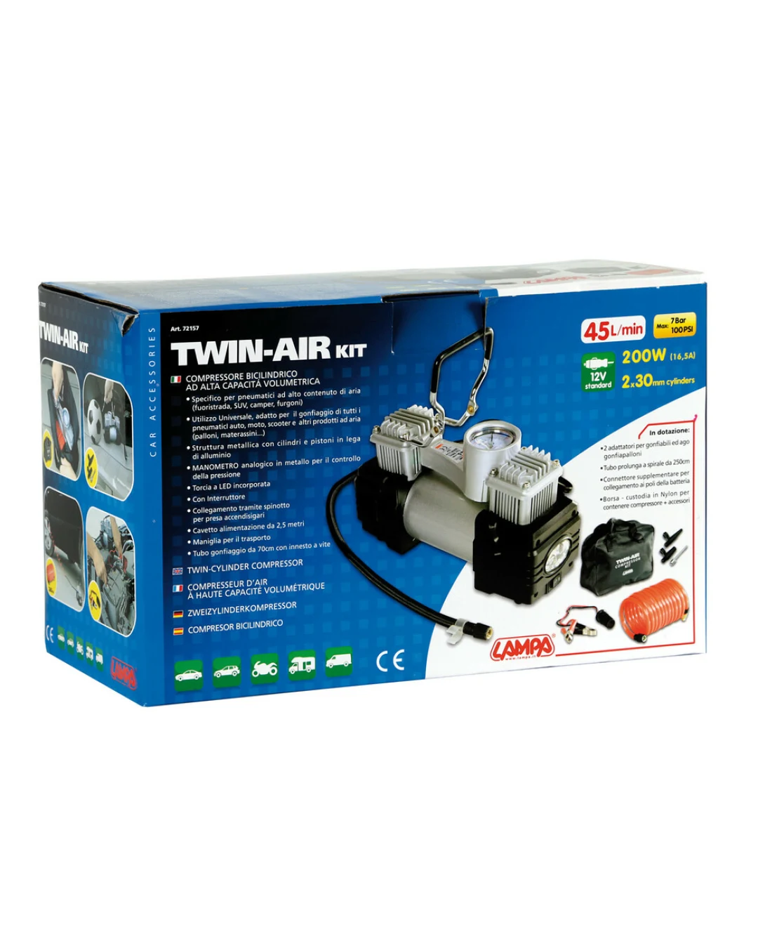 Компресор  двуцилиндров  Twin-Air Kit 12V - 200W - 72157