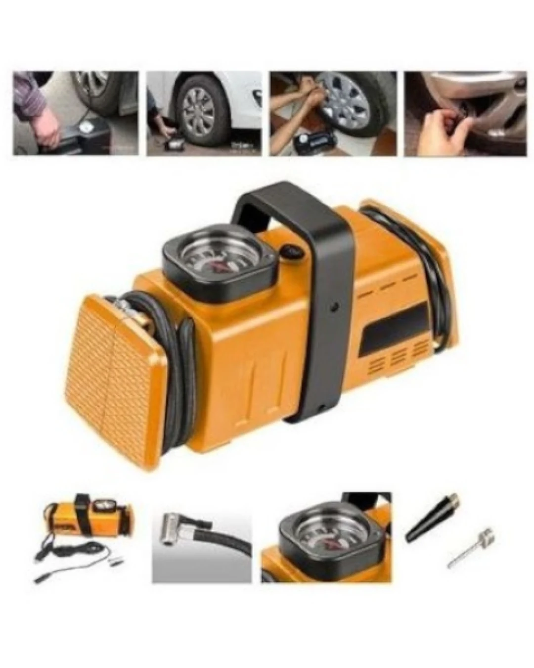 Компресор за помпане на гуми 10 Bar 12V и 220V подходящ за автомобили бусове джипове скутери велосипеди и др.
