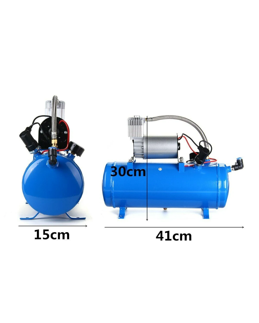 Компресор За Въздух Под Налягане, 12V, 150psi, 8 Бара, 6 литра, За Тромби, Помпене, Боядисване и др.