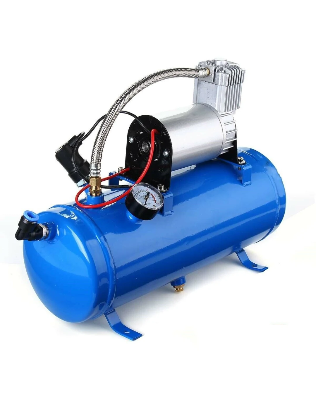 Компресор За Въздух Под Налягане, 12V, 150psi, 8 Бара, 6 литра, За Тромби, Помпене, Боядисване и др.