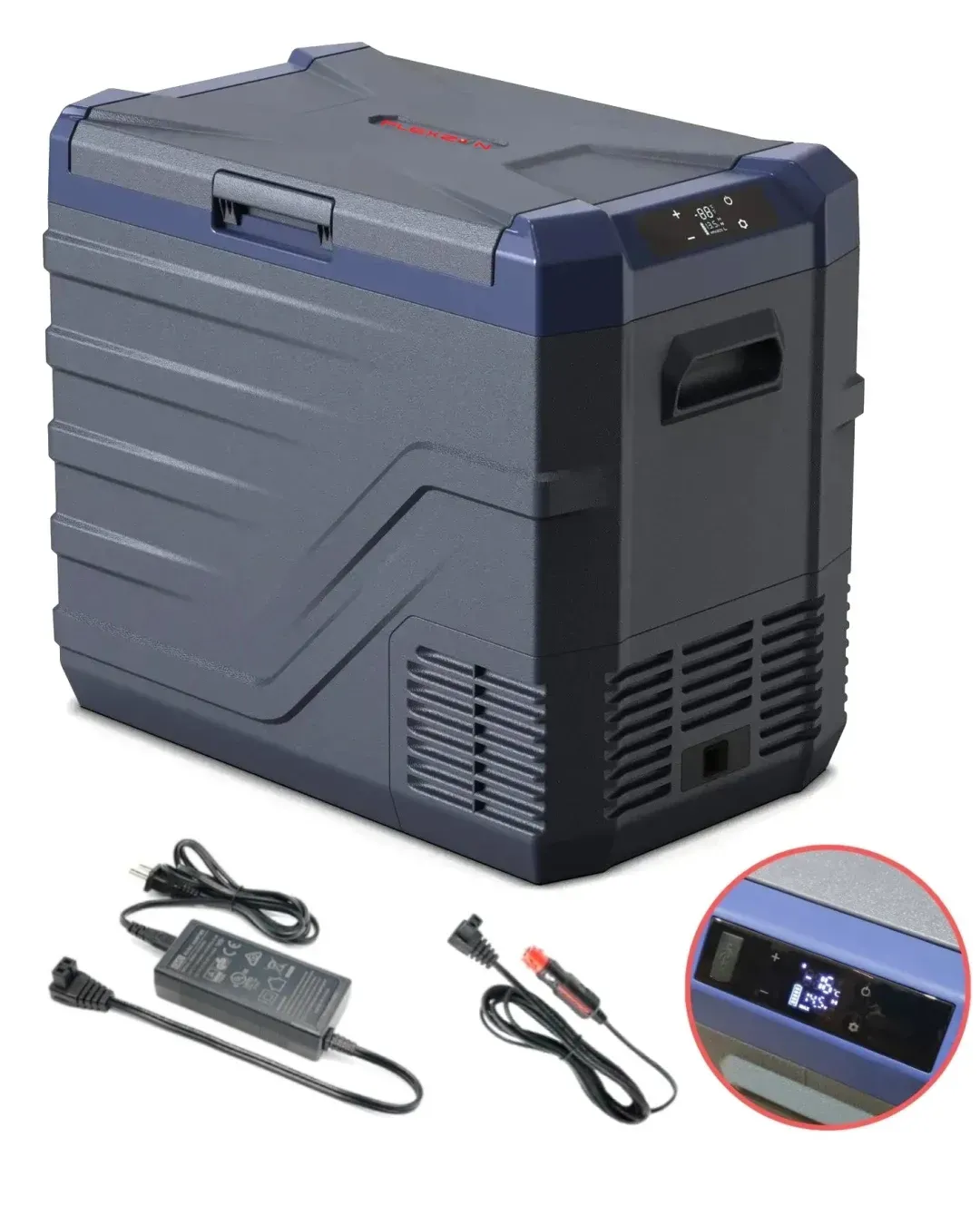 Компресорен къмпинг комплект SMART хладилник и фризер 43.6L (12V/24V/220V) със сгъваема стойка