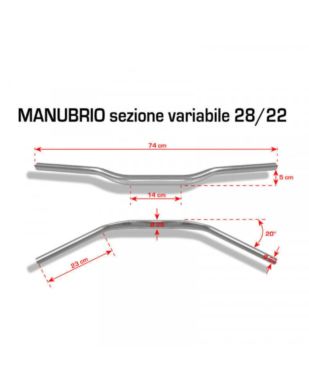 КОРМИЛО BARRACUDA HANDLEBAR 28/22 SILVER