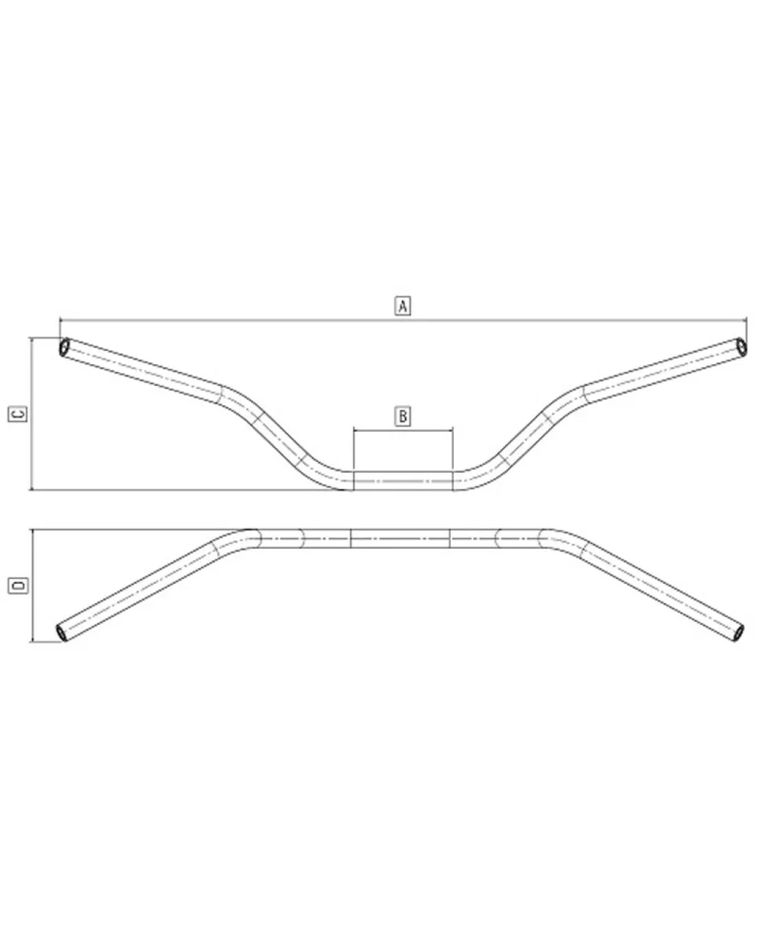 Кормило DOMINO Steel с високa извивка черно