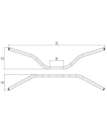 Кормило DOMINO Steel с високa извивка черно