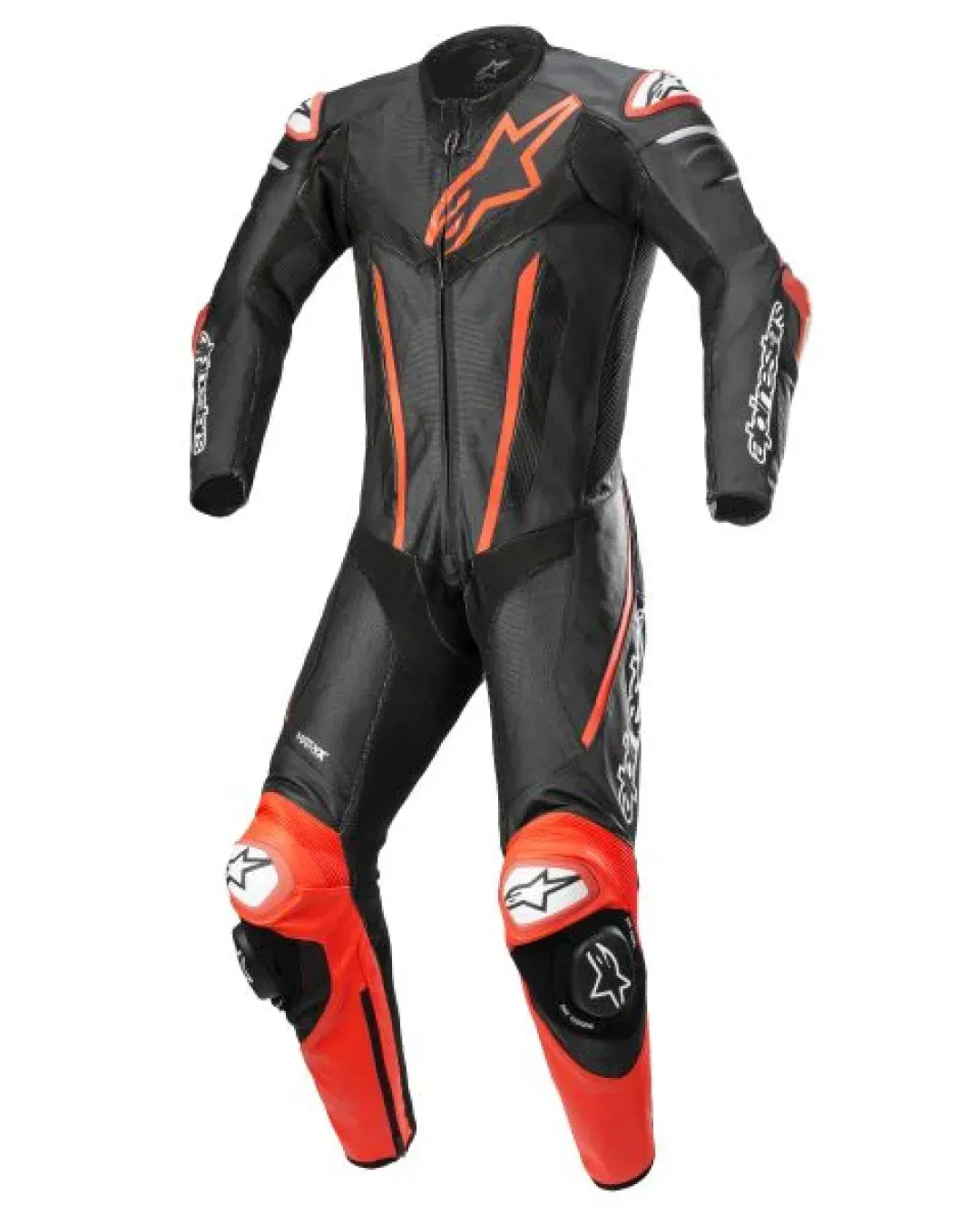 Кожен екип ALPINESTARS FUSION LEATHER BLACK/FLUO RED