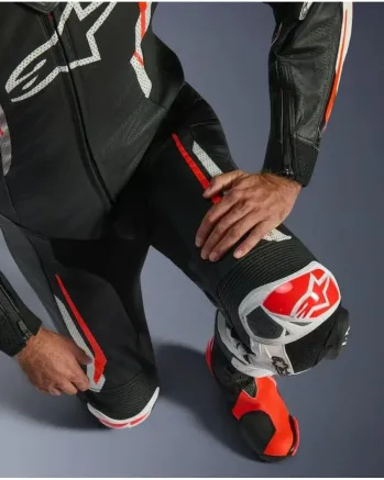Кожен екип ALPINESTARS GP TECH V5 BLACK/WHITE/FLUO RED