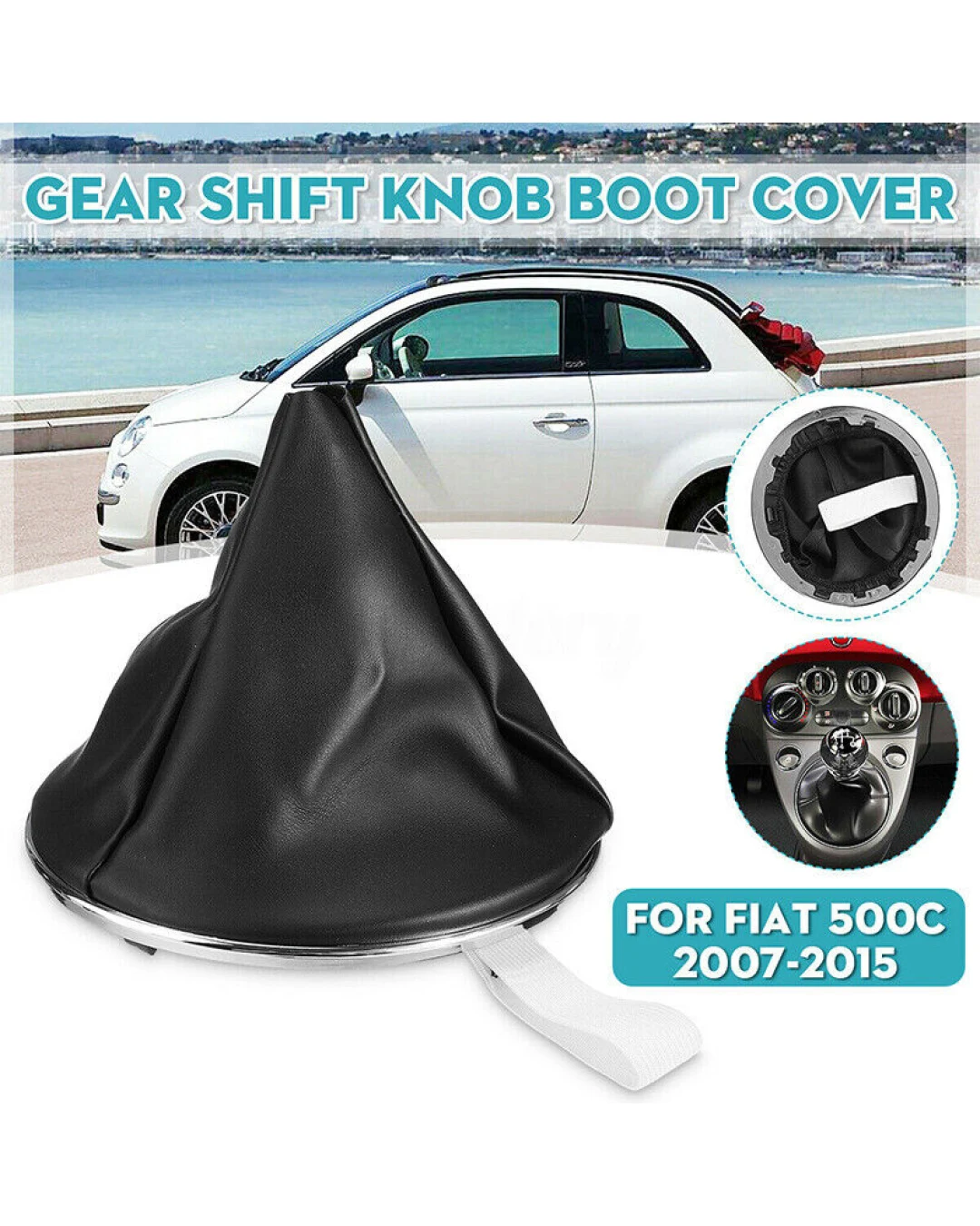 Кожен Маншон Кожух Скоростен Лост от Еко Кожа За Фиат Fiat 500 500C 2007-2015