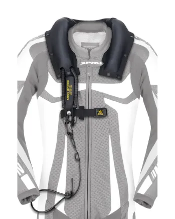 Кожен мото екип с гърбица SPIDI T-2 Neck Dps Airbag ACID GREEN/BLACK