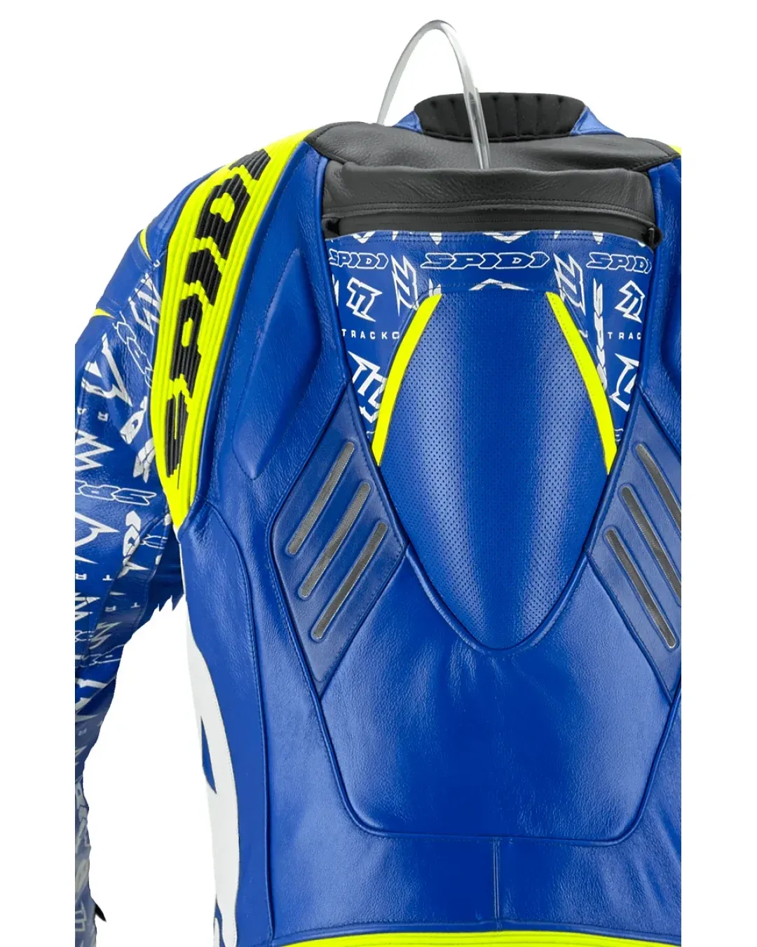 Кожен мото екип с гърбица SPIDI TRACK REPLICA EVO BLUE/YELLOW