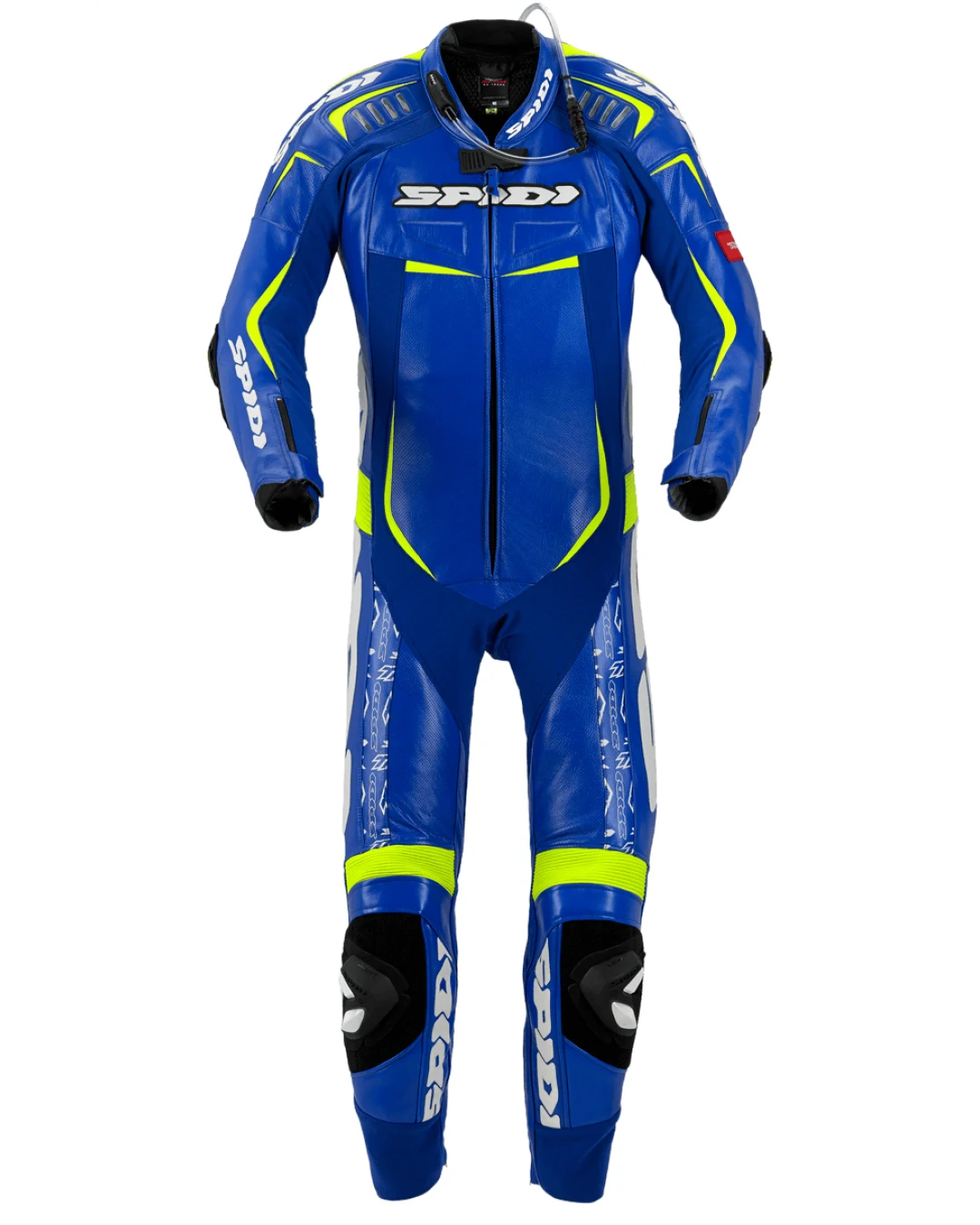 Кожен мото екип с гърбица SPIDI TRACK REPLICA EVO BLUE/YELLOW