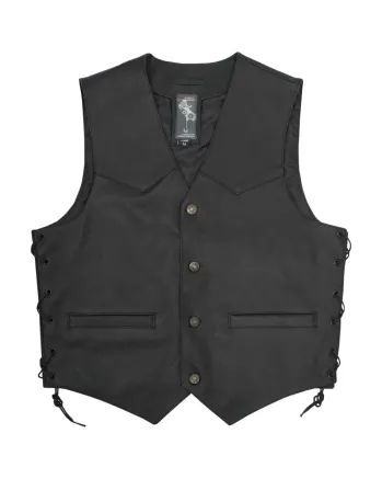 Кожен мото елек A-PRO WILD BLACK