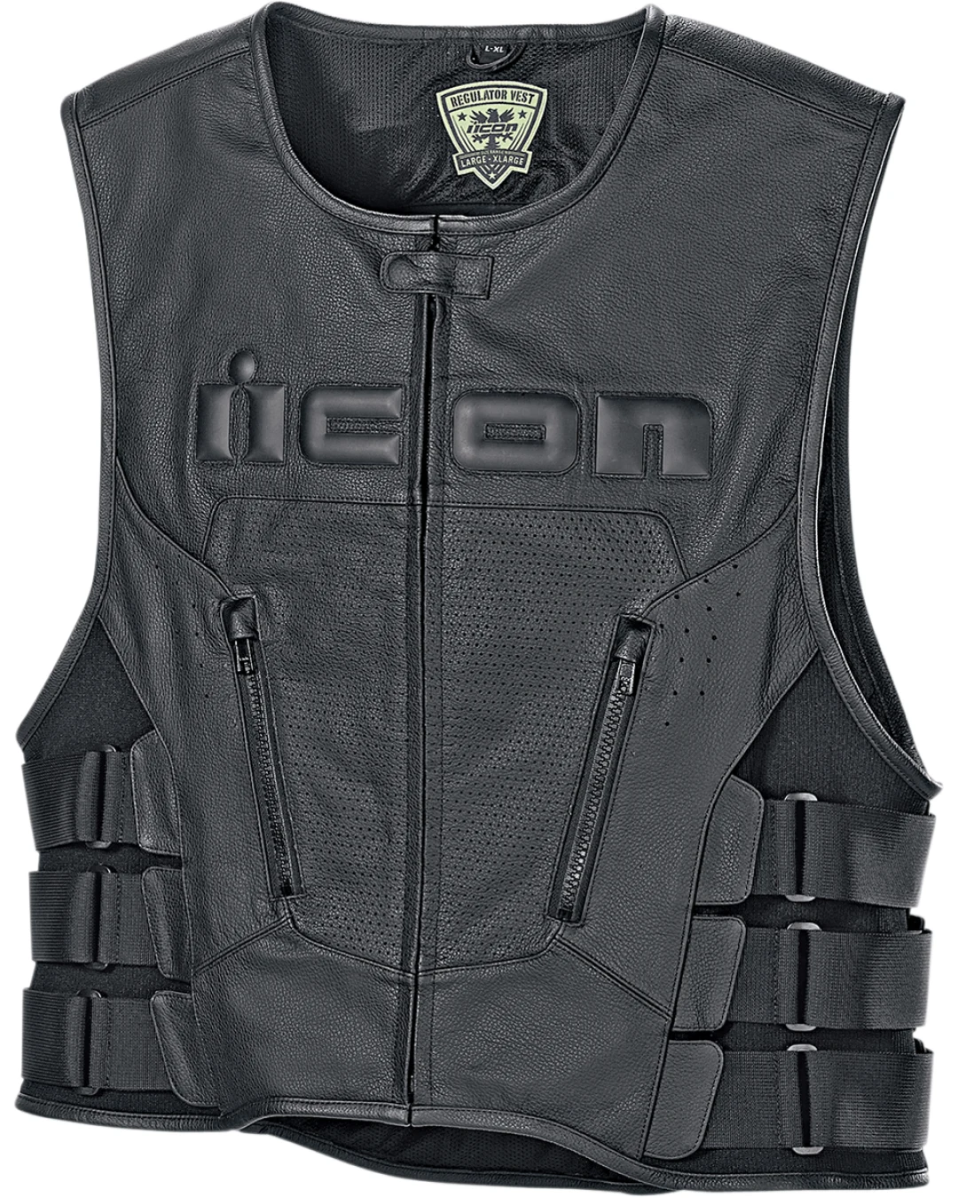 Кожен мото елек ICON VEST RED D3O