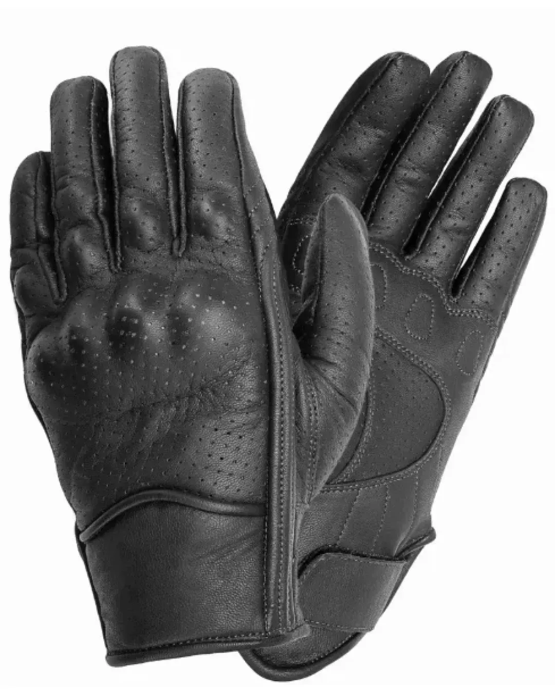 Кожени мото ръкавици MOTO ID ROUTE PERFORATED BLACK