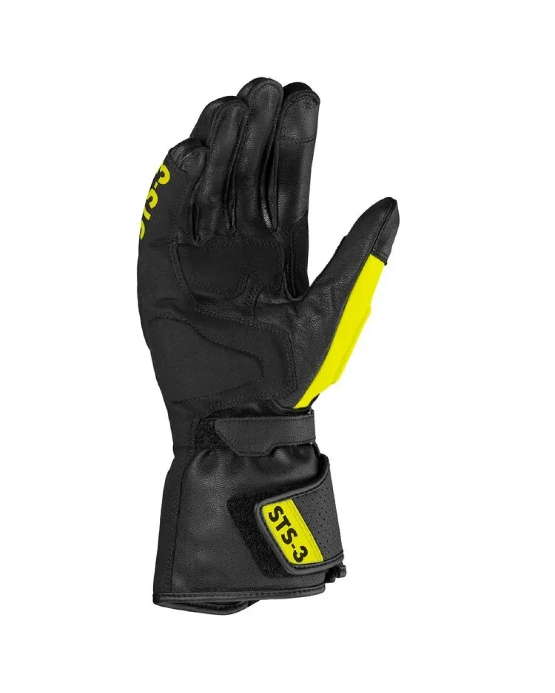 Кожени мото ръкавици SPIDI STS-3 BLACK/NEON YELLOW